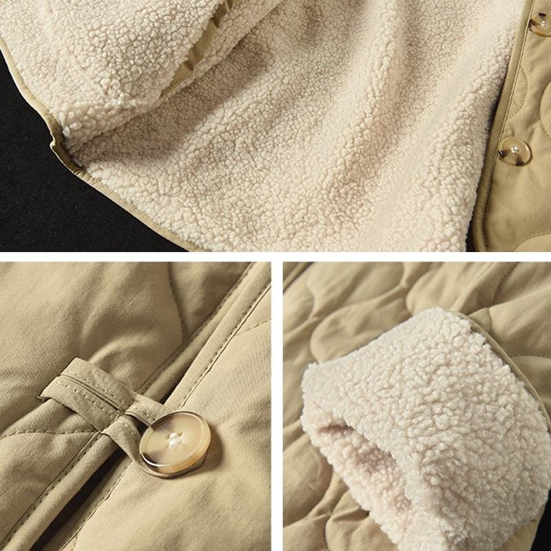 Vinter Dame Vintage Casual Lapel Plysj Frakk