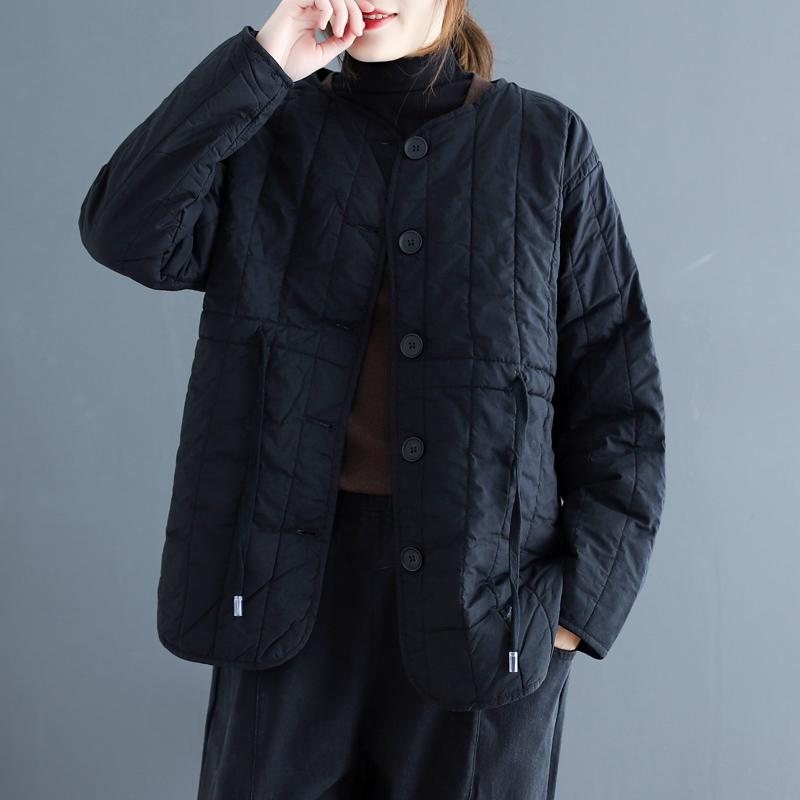 Vinter Retro Bomull Polstret Knapper Casual Frakk Frakk
