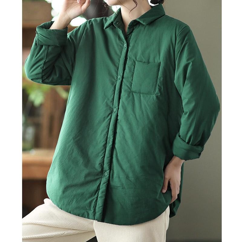 Vinter Dame Retro Quiltet Bomullsbluse
