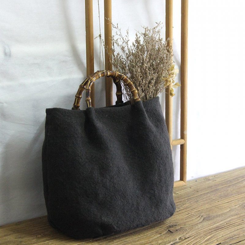 Bomull Lin Enkel Bambus Rattan Håndtak Casual Bag Crossbody Bag
