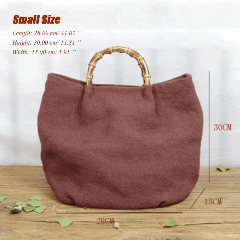 Bomull Lin Enkel Bambus Rattan Håndtak Casual Bag Crossbody Bag