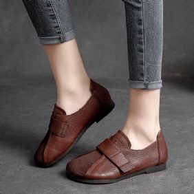 Dame Retro Borrelås Leather Casual Sko