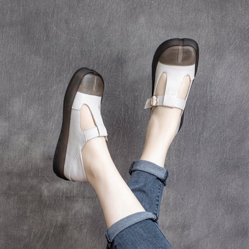 Dame Retro Spring Leather Borrelås Casual Sko