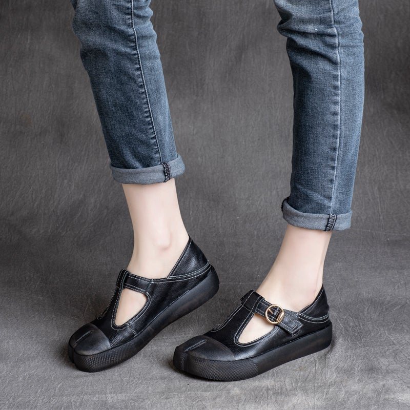 Dame Retro Spring Leather Borrelås Casual Sko