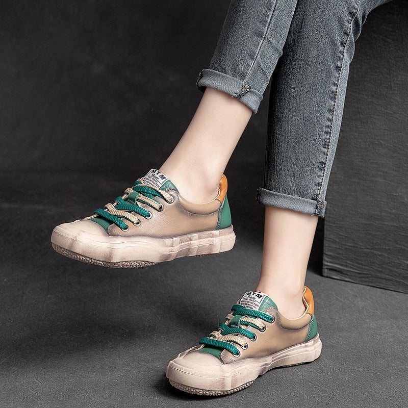 Dame Skinn Retro Spring Flat Casual Sko