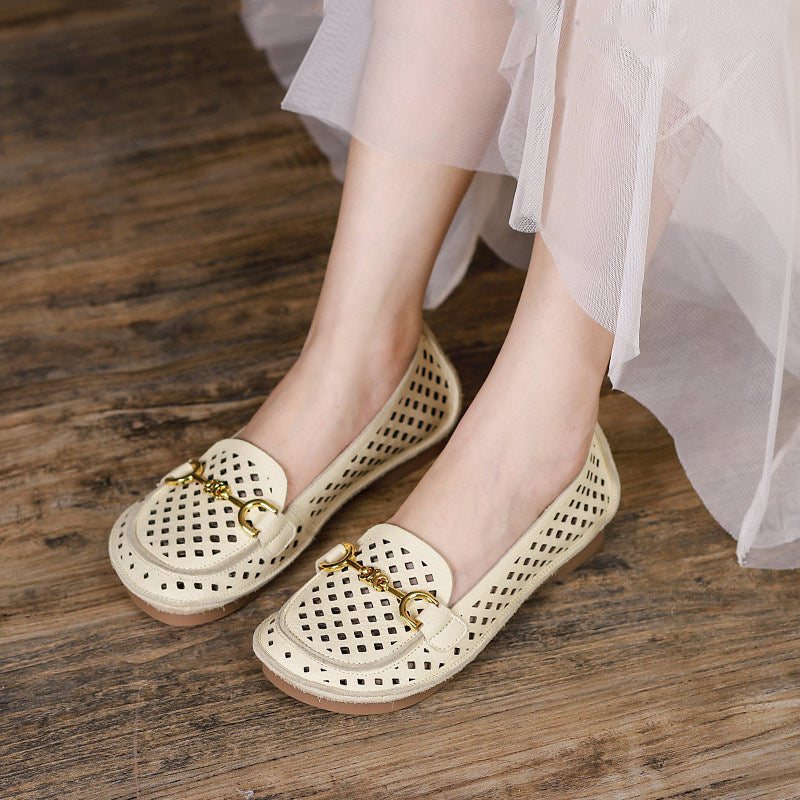 Dame Sommer Sommer Hule Leather Casual Loafers