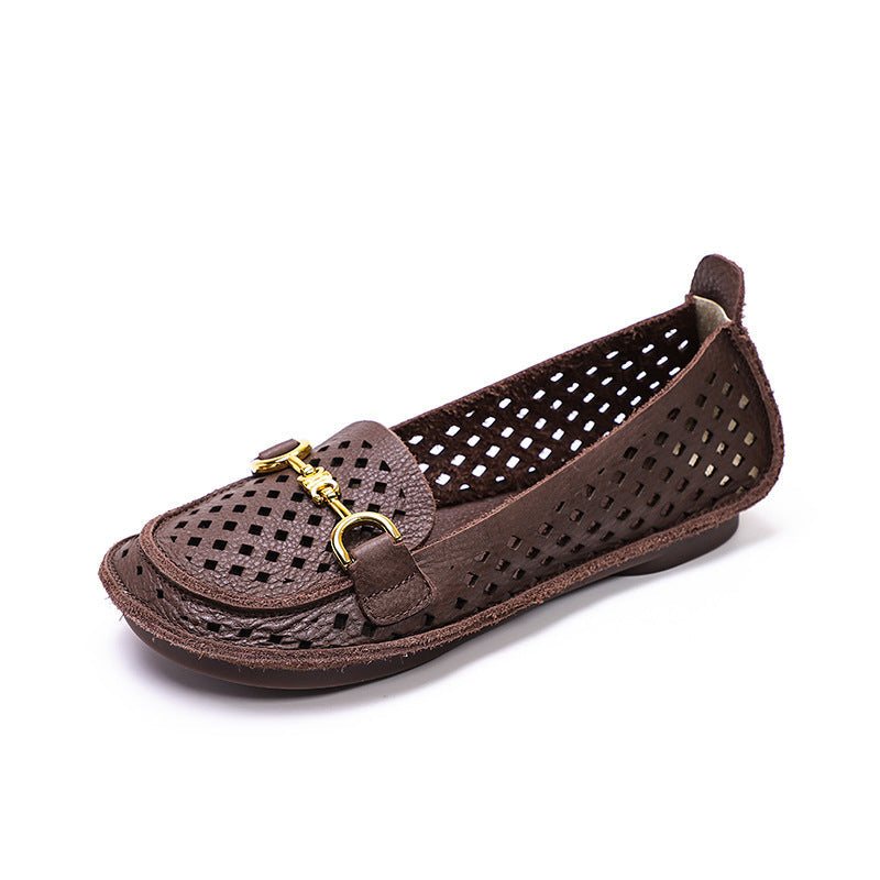 Dame Sommer Sommer Hule Leather Casual Loafers