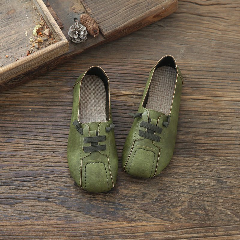 Dame Spring Pu Lin Flat Retro Casual Sko