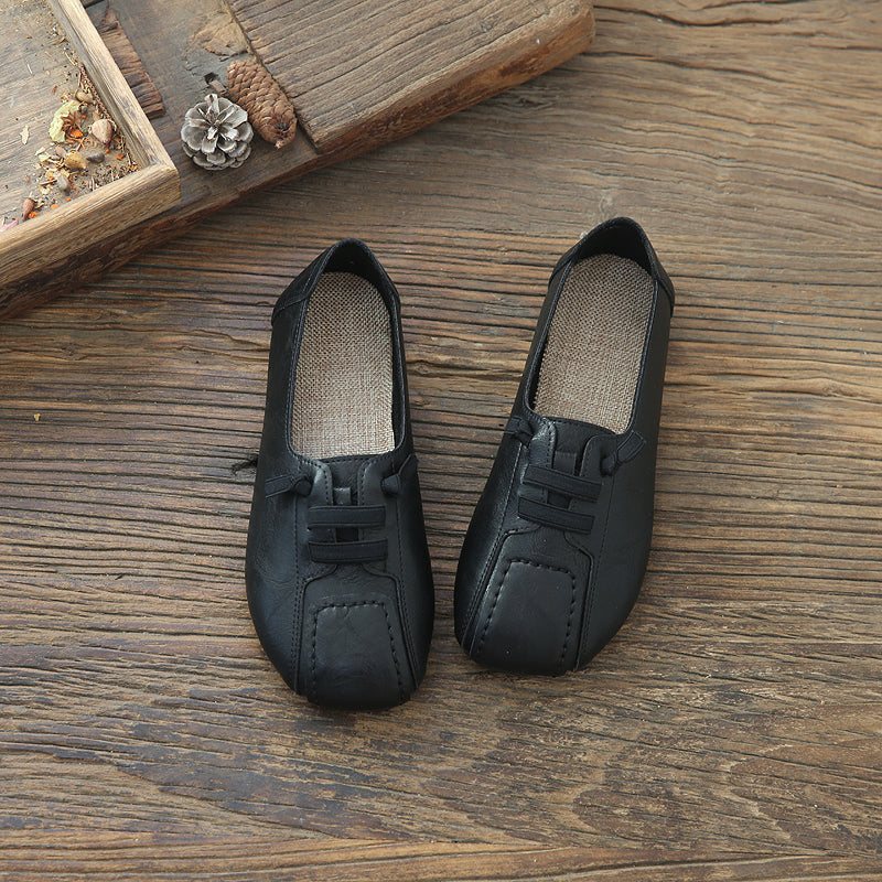 Dame Spring Pu Lin Flat Retro Casual Sko