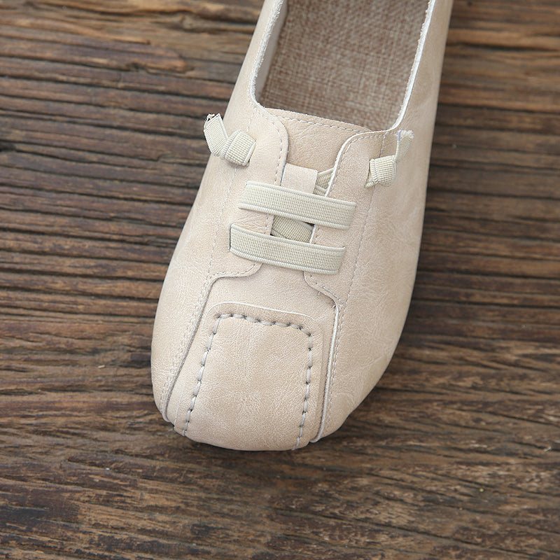 Dame Spring Pu Lin Flat Retro Casual Sko