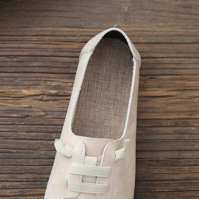 Dame Spring Pu Lin Flat Retro Casual Sko