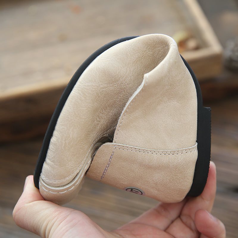 Dame Spring Pu Lin Flat Retro Casual Sko