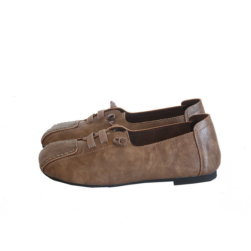 Dame Spring Pu Lin Flat Retro Casual Sko
