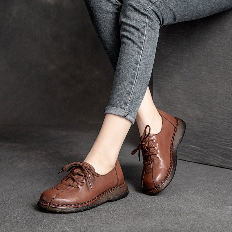 Dame Vår Vintage Leather Casual Sko
