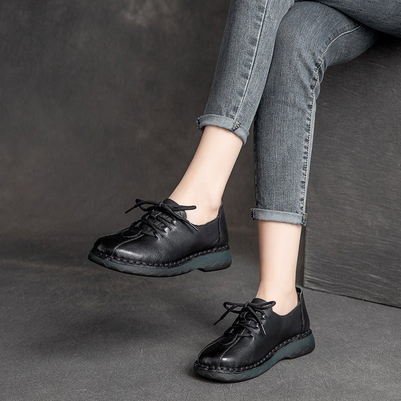 Dame Vår Vintage Leather Casual Sko