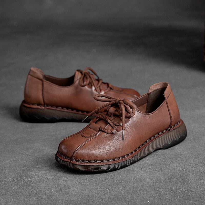 Dame Vår Vintage Leather Casual Sko