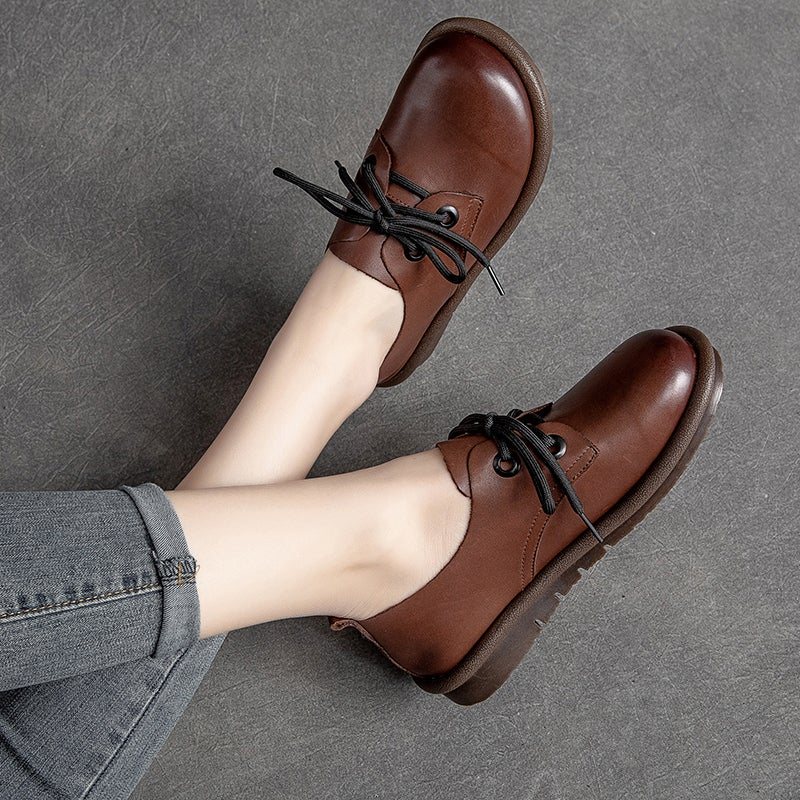 Håndlagde Våren Casual Loafers I Skinn For Kvinner
