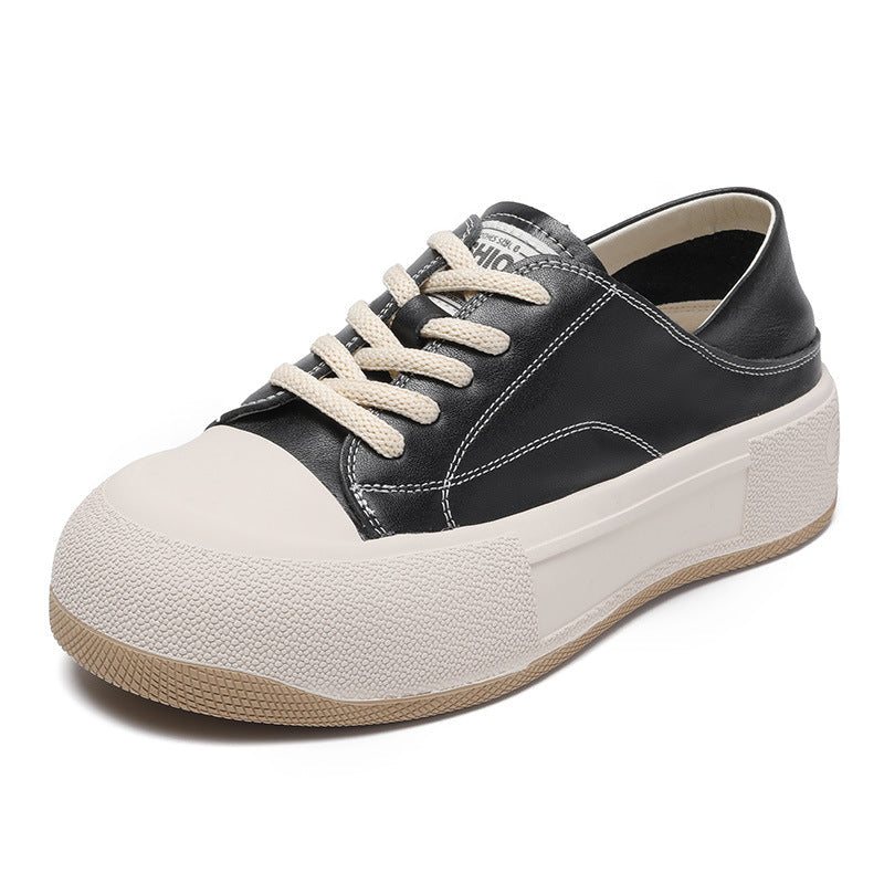 Kvinner Retro Fashion Leather Flat Casual Sko