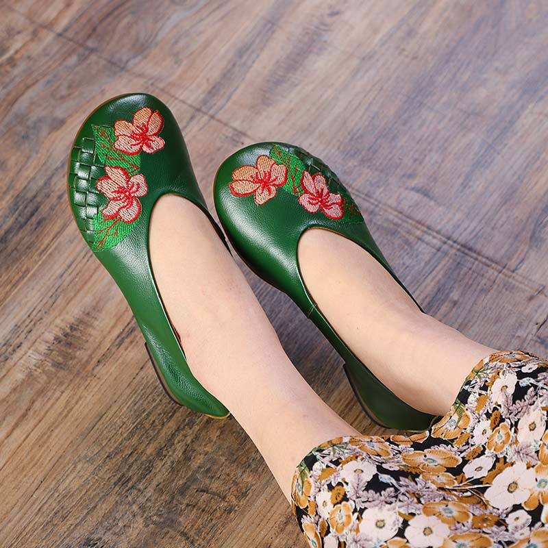 Kvinner Sommer Vintage Blomsterbroderi Fritidssko