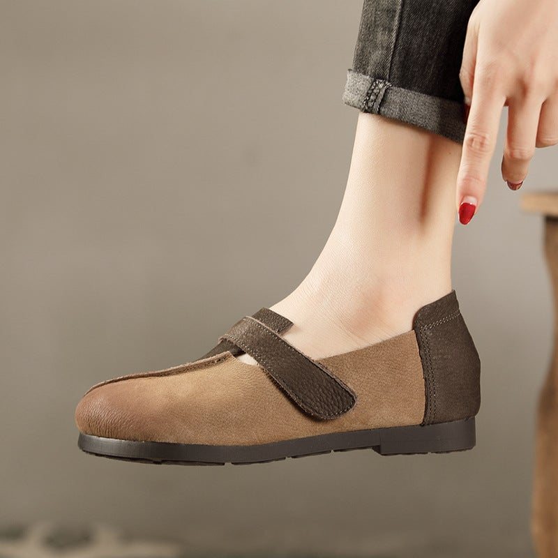 Kvinner Vårfarge Matchende Retro Borrelås Soft Casual Loafers