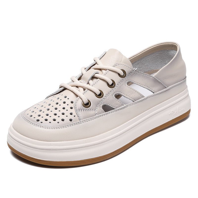 Sommer Dame Sport Style Hule Leather Casual Sko