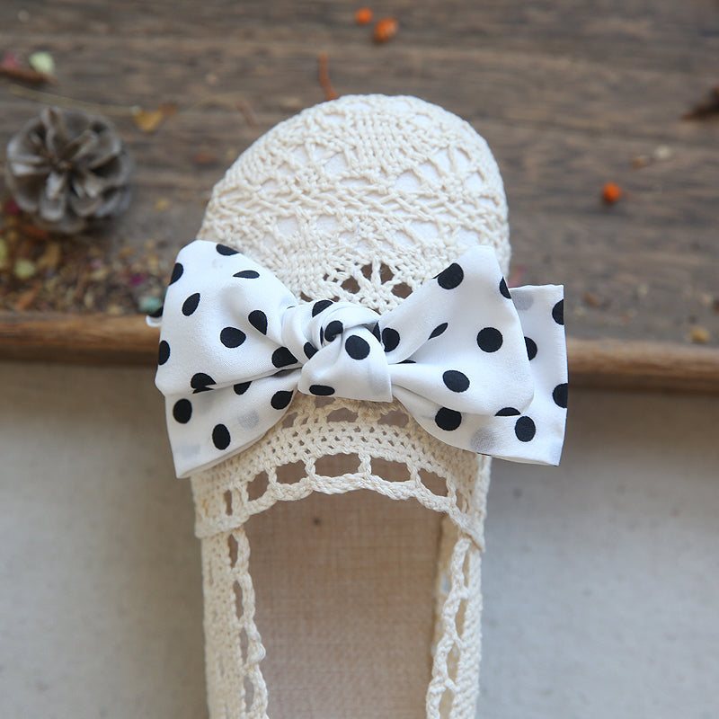 Sommer Kvinner Litteratur Retro Hollow Bowknot Casual Sko