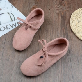 Spring Bomull Lin Retro Flat Casual Sko