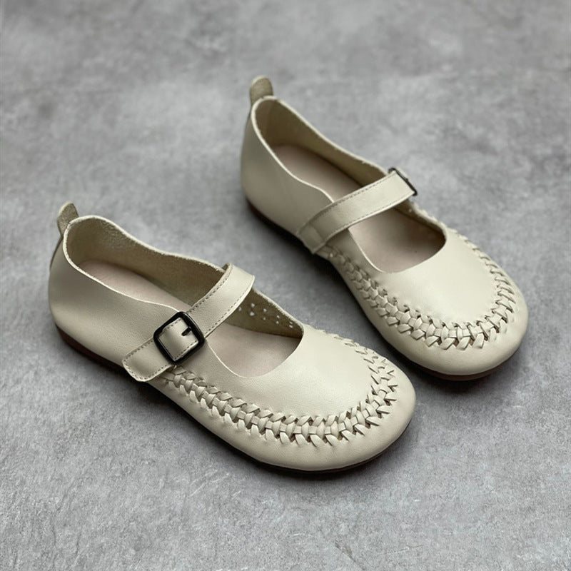 Vår Sommer Retro Borrelås Leather Casual Loafers