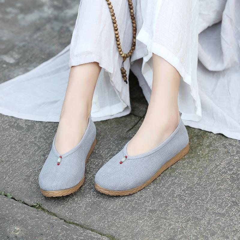 Vintage Flat Cotton Line Canvas Casual Sko