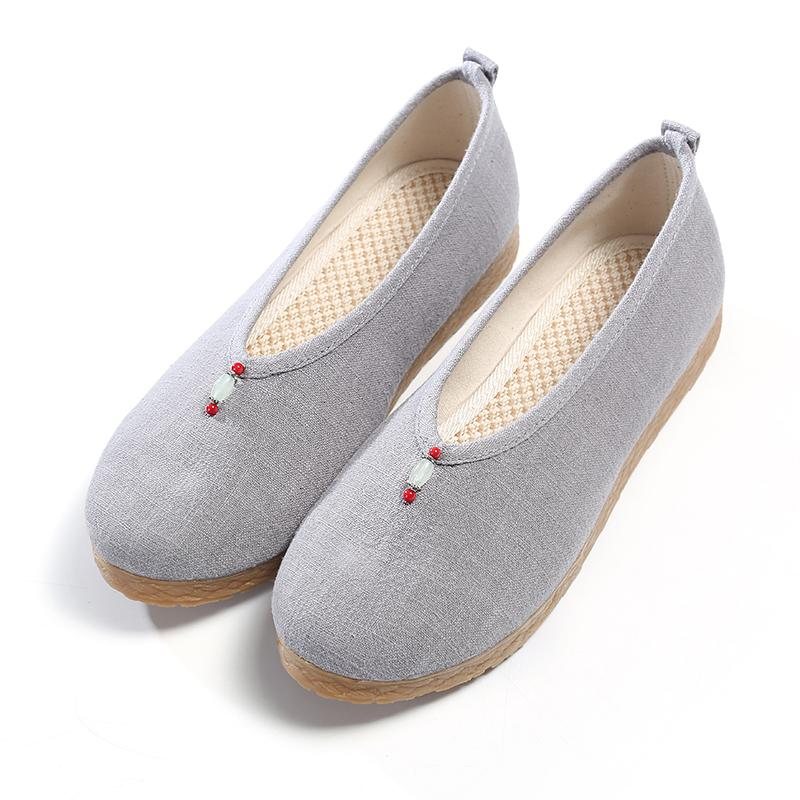 Vintage Flat Cotton Line Canvas Casual Sko