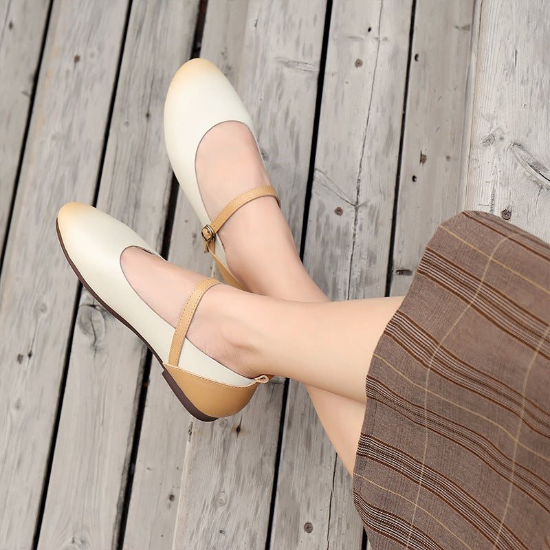 Vintage Skinn Kvinner Sommer Fritidssko