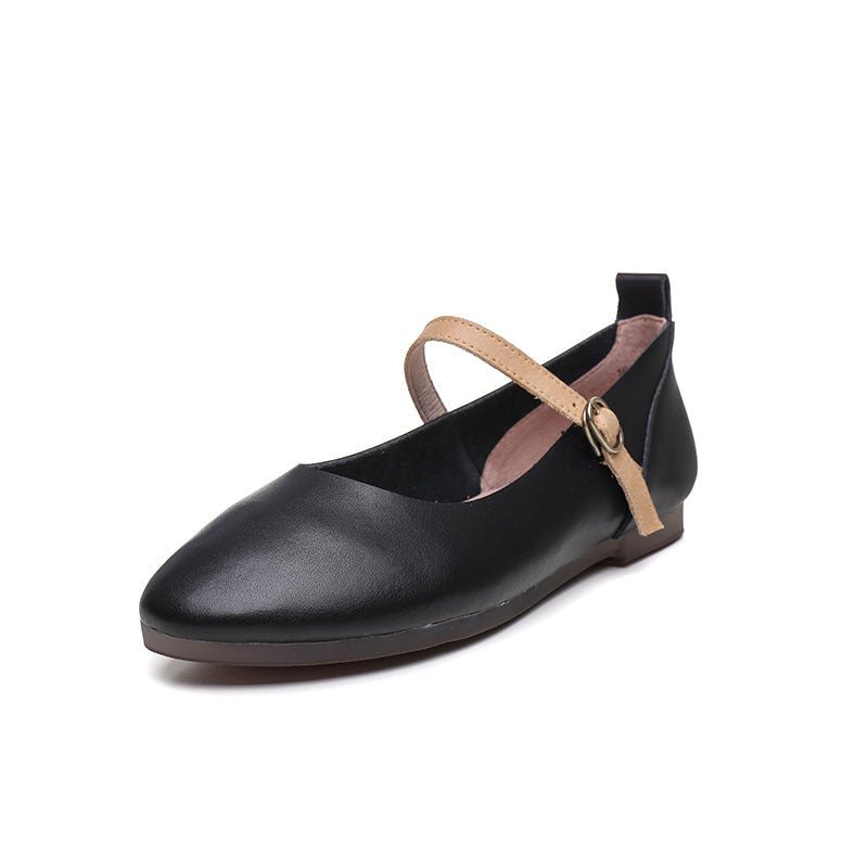 Vintage Skinn Kvinner Sommer Fritidssko