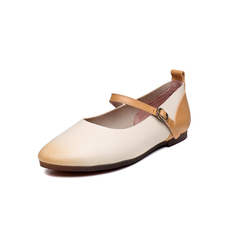 Vintage Skinn Kvinner Sommer Fritidssko