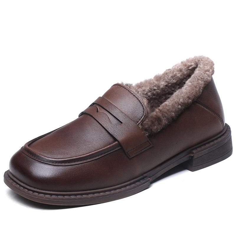 Vinter Retro Varm Plysj Rundt Hode Fritidssko