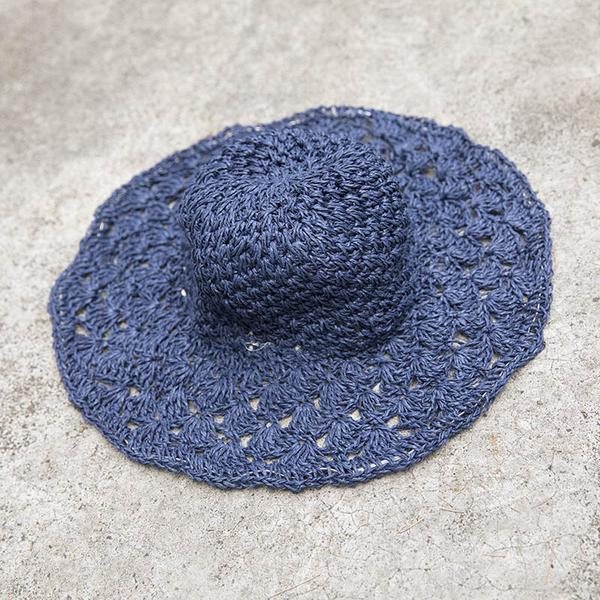 Dame Casual Sammenleggbar Reise Blå Sommerhatt