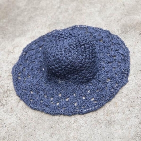 Dame Casual Sammenleggbar Reise Blå Sommerhatt